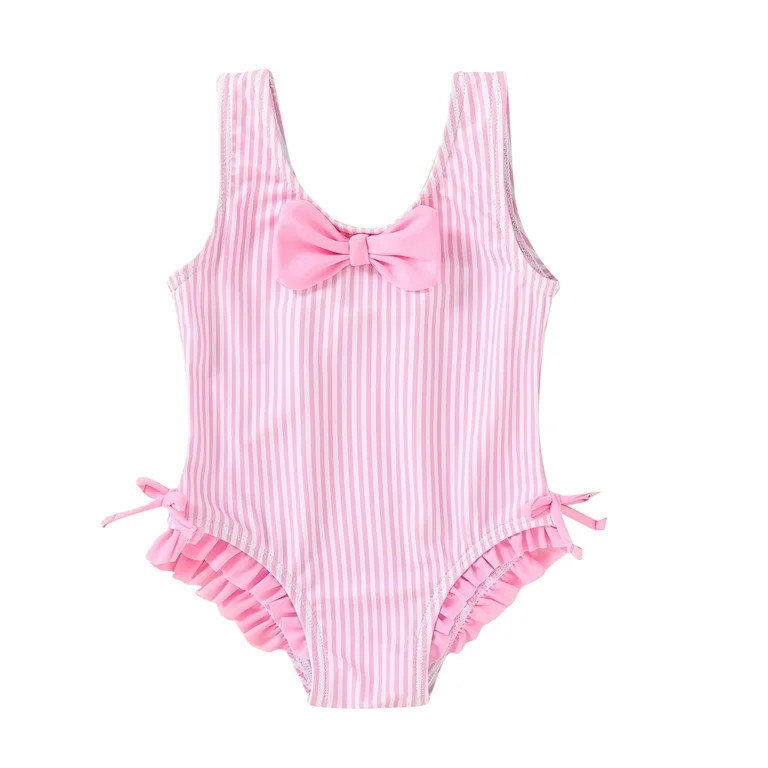 MAMAMI Toddler Baby Girls Swimsuit Summer Sleeveless Cute One-Piece Bathing Suit for Girls | Walmart (US)
