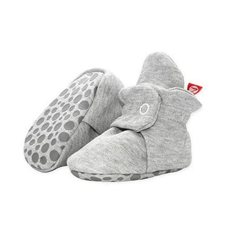 Zutano Organic Cotton Baby Booties with Gripper Soles, Soft Sole Stay-On Baby Shoes, Gray Heather, 6M | Walmart (US)