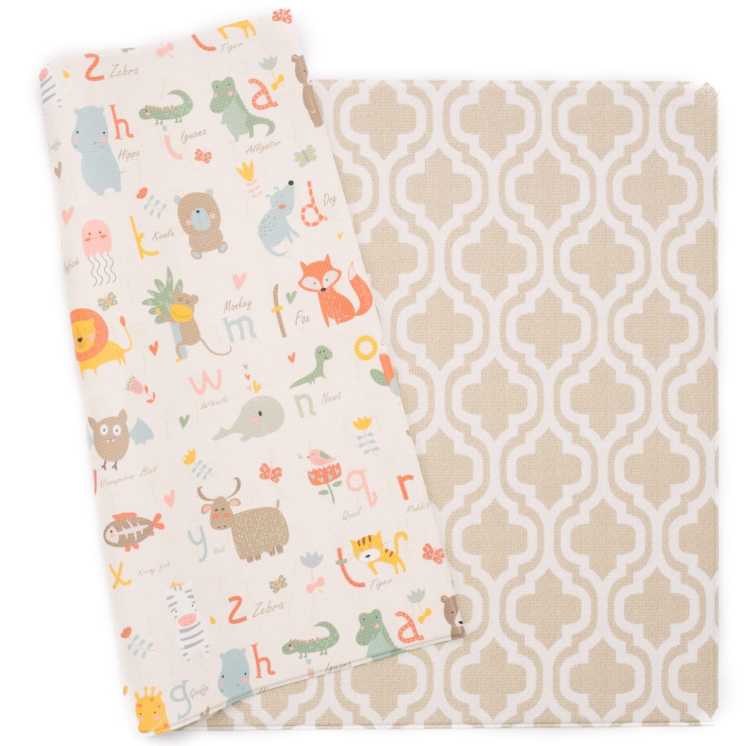 Baby Care Play Mat (Medium, Moroccan - Beige) 73’’ x 49’’ Original One-Piece Reversible R... | Amazon (US)