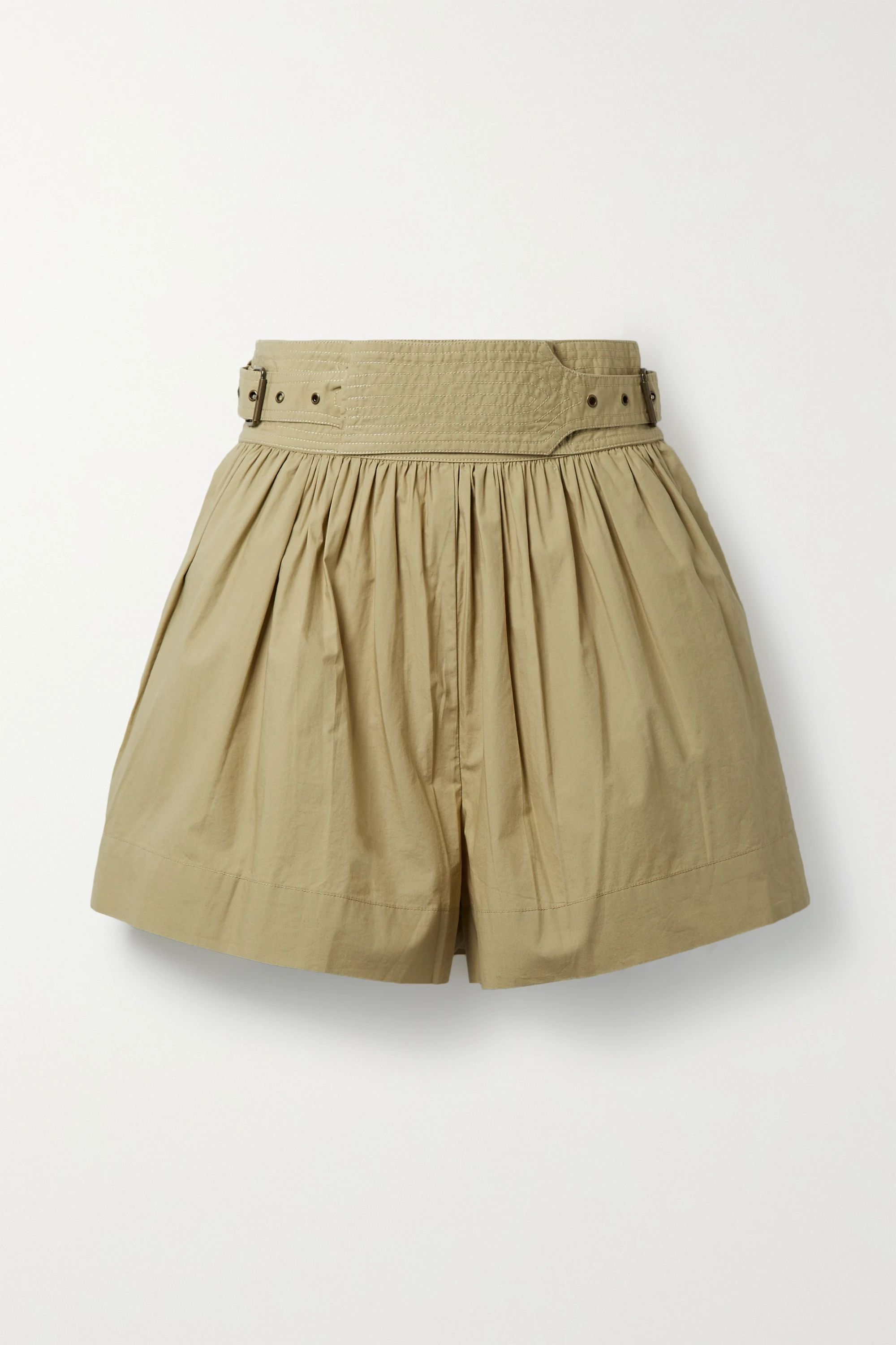 Army green Adeline belted cotton-poplin shorts | Ulla Johnson | NET-A-PORTER | NET-A-PORTER (UK & EU)