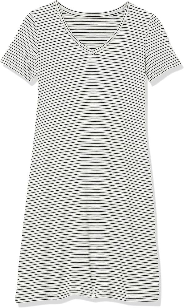 Daily Ritual Women's Jersey Short-Sleeve V-Neck T-Shirt Dress | Amazon (US)