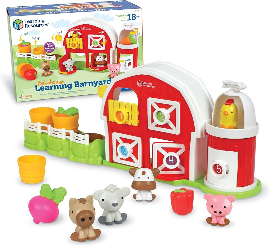 Learning Resources Peekaboo Learning Barnyard Playset - Farm Animal Toys, Montessori Toddler Toys... | Amazon (US)