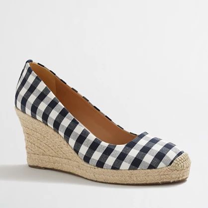 Factory gingham espadrille wedges | J.Crew Factory