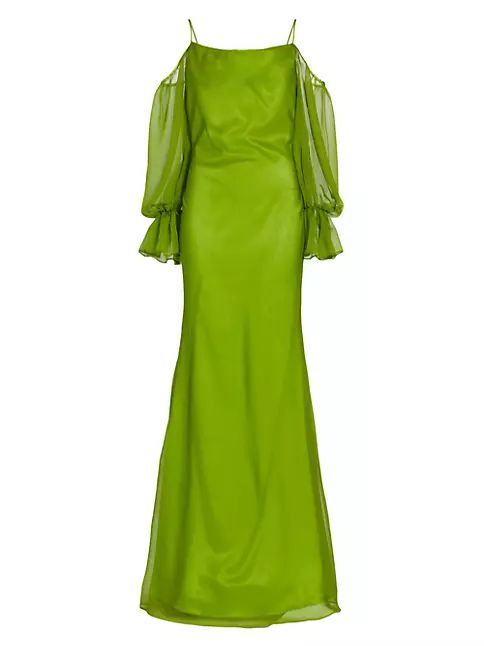 Sage Jubilent Chiffon Gown | Saks Fifth Avenue