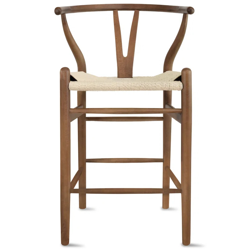 Counter Height Stool Farmhouse with Y Back Light Woven Wood Kitchen Fully Assembled | Wayfair North America