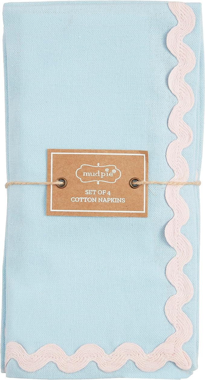 Mud Pie RIC Rac Napkin, Blue; 18" x 18" | Amazon (US)