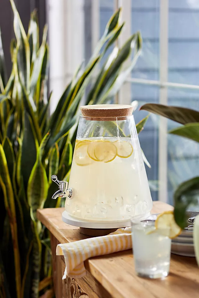Glass Beverage Dispenser with Cork Top | Anthropologie (US)