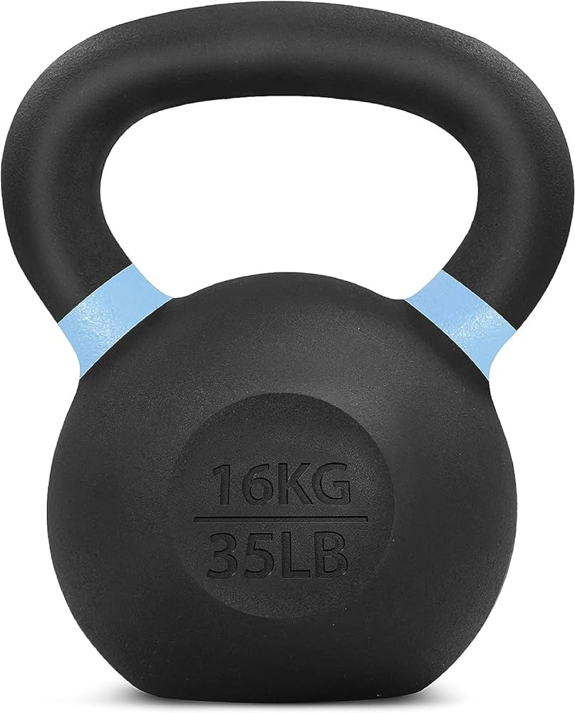 Yes4All Powder Coated Cast Iron Kettlebell Strength Training Kettlebells Weight Set for Full Body... | Amazon (US)