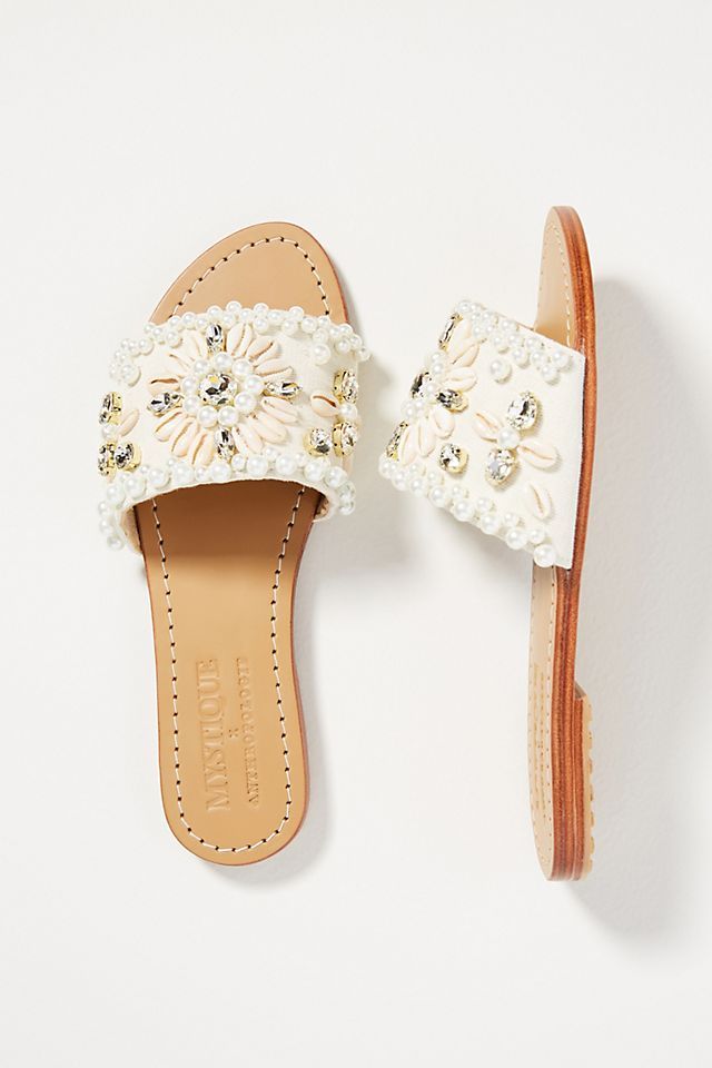 Mystique Embellished Slide Sandals | Anthropologie (US)