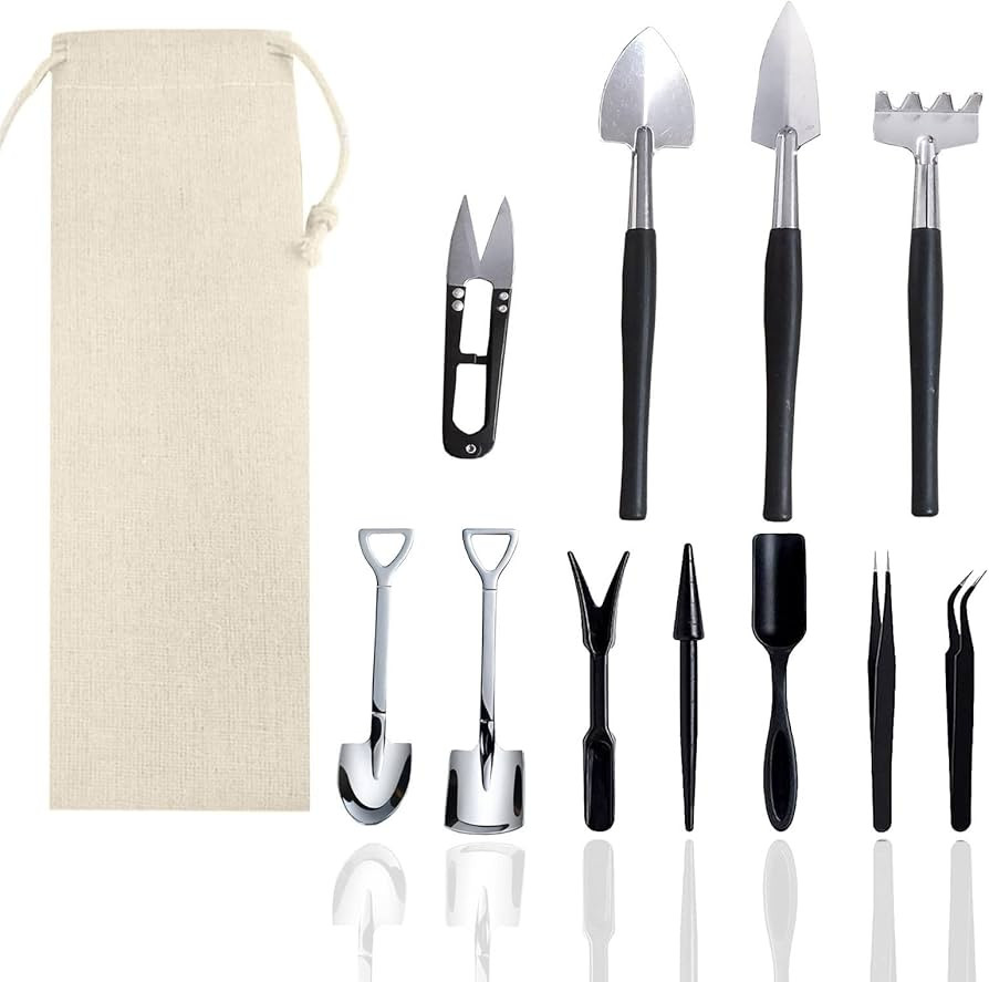 12 Pcs Succulent Tools Set Mini Transplanting Garden Tools Kit for Indoor Gardening Flower Pot Ca... | Amazon (US)