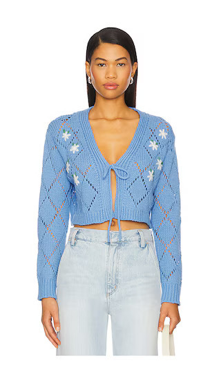 John & Jenn by Line Lucien Cropped Cardigan in Blue. - size S | Revolve Clothing (Global)