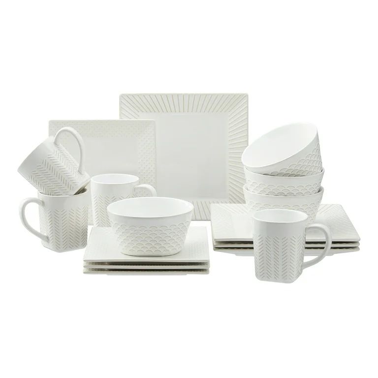 Better Homes & Gardens 16-Piece Farmhouse Square Dinnerware Set | Walmart (US)