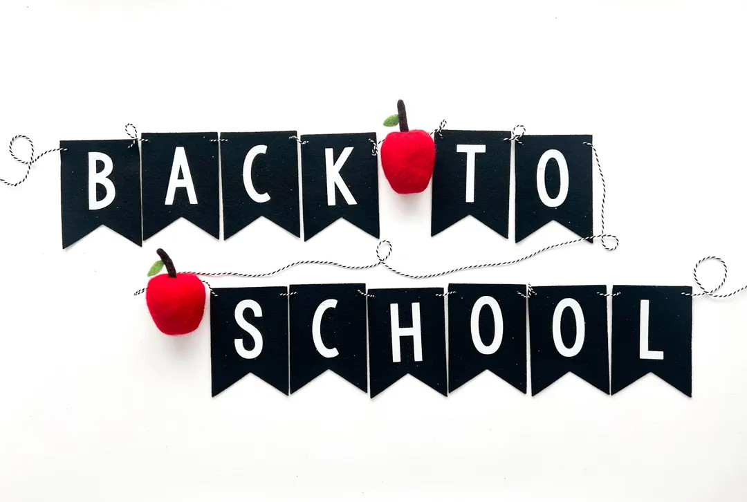 Back To School Felt Glitter Letter Garland - Multiple Options - Banner, Bunting | Etsy (Global)