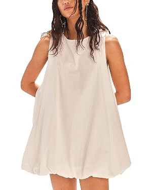 Majdan Womens Bubble Mini Dress Summer Sleeveless Short Dresses Lantern Tank Dresses Beach Sundre... | Amazon (US)