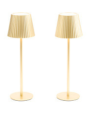 2pk 14in Fluted Top Portable Rechargeable Touch Lamps | Lighting | Marshalls | Marshalls