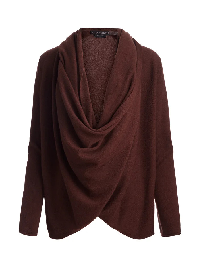 JULES CASHMERE DRAPED PULLOVER | Alice + Olivia