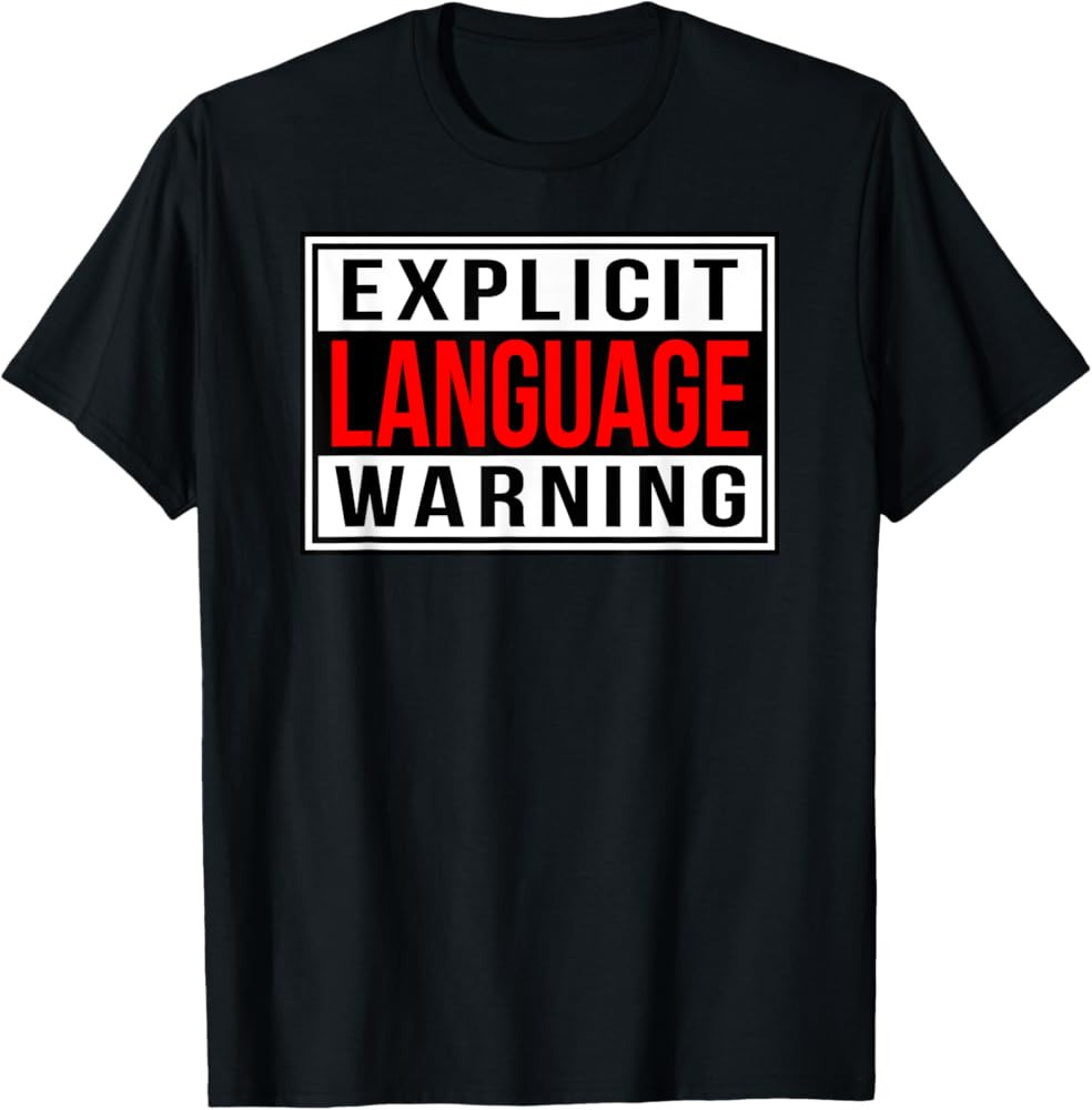 Explicit Language warning in red T-Shirt | Amazon (US)
