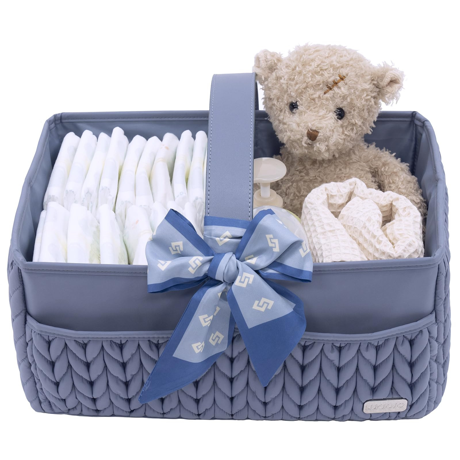 Luxurious Baby Diaper Caddy, Nursery Storage Basket for Newborn Essentials, Travel Baby Basket fo... | Amazon (US)