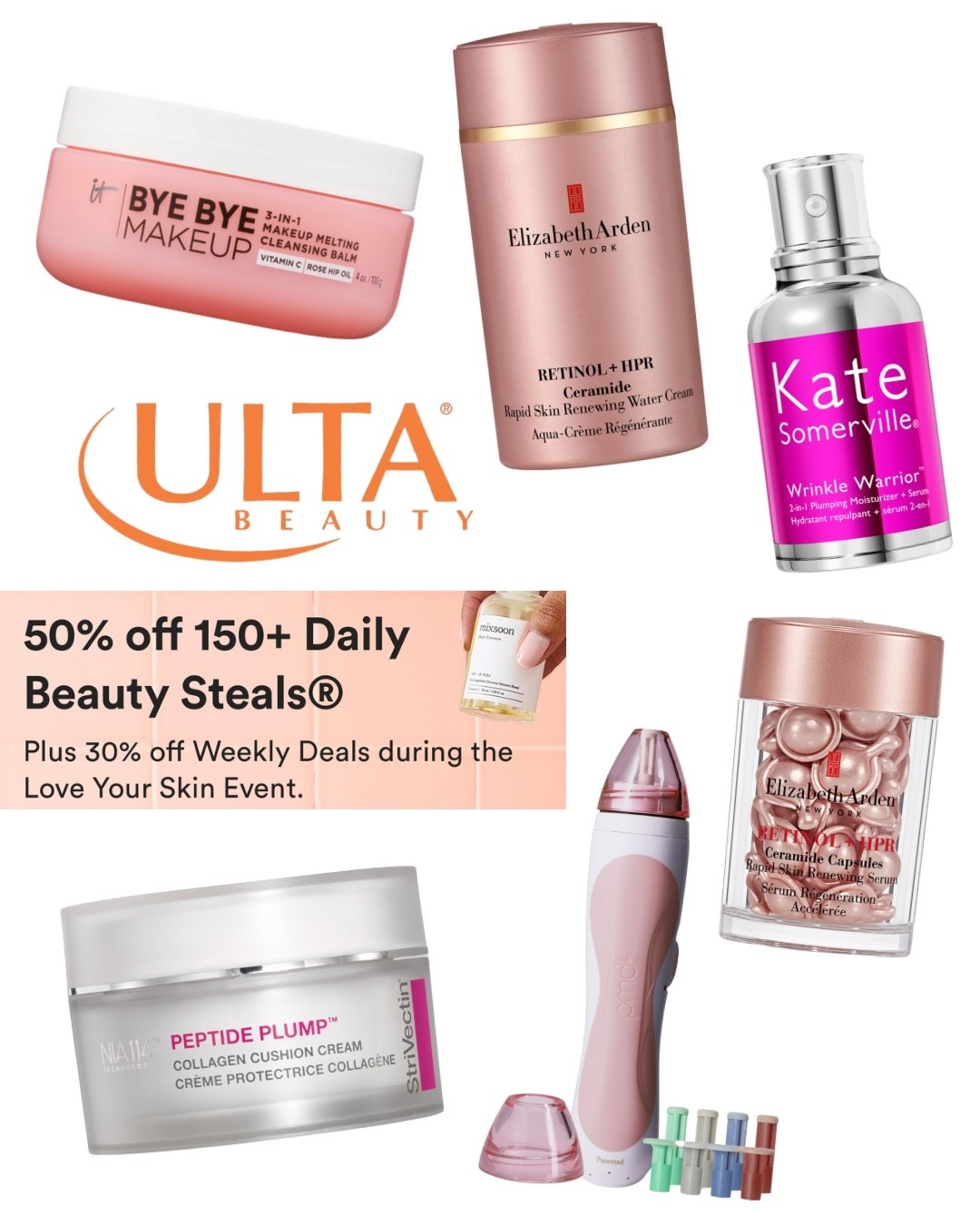 🎀 Pink aesthetic skincare finds from Ulta’s Love Your Skin Event 🩷

#Skincare #Skin #LoveYourSkinEvent #Ulta #UltaBeauty #ElizabethArden #StriVectin #KateSomerville #ITCosmetics #PMD #LeahGlows

#LTKSaleAlert #LTKBeauty #LTKselfcare