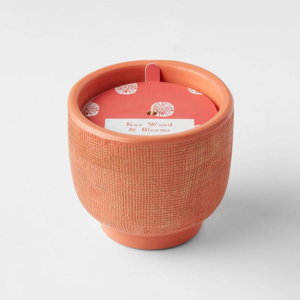 8.5oz Global Terracotta Jar Koa Wood and Blooms Candle - Opalhouse | Target