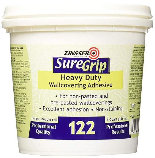 qt Zinsser 69384 Clear SureGrip Heavy Duty Strippable Wallcovering Adhesive | Amazon (US)