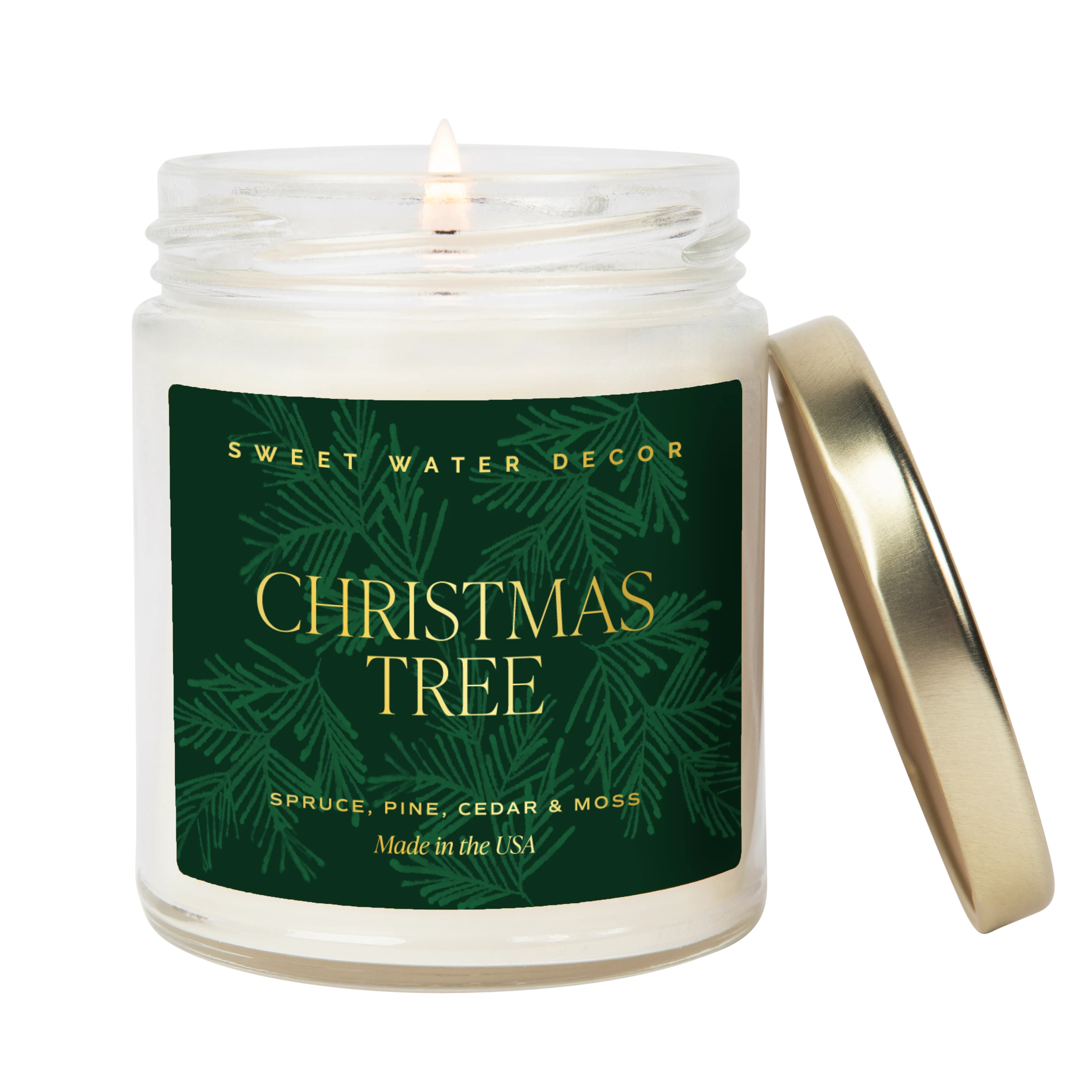 Christmas Tree Soy Candle - Clear Jar - 9 oz | Sweet Water Decor, LLC