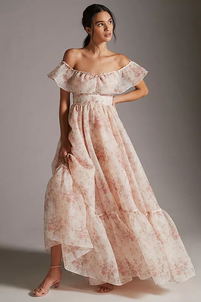 Selkie Off-The-Shoulder Floral Maxi Dress | Anthropologie (US)