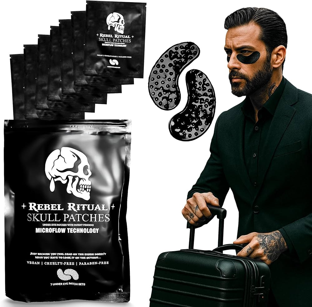 *NEW Under Eye Skull Patches for Men with MicroFlow Tech – Dark Circles, Puffiness & Anti-Aging... | Amazon (US)