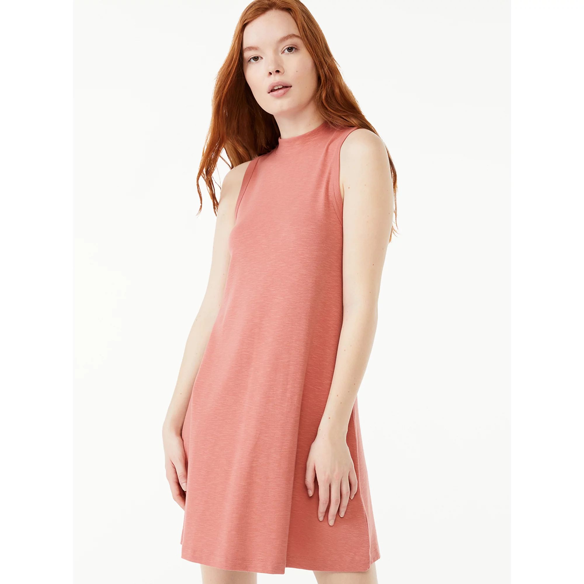 Free Assembly Women's Sleeveless Mock Neck Swing Dress | Walmart (US)