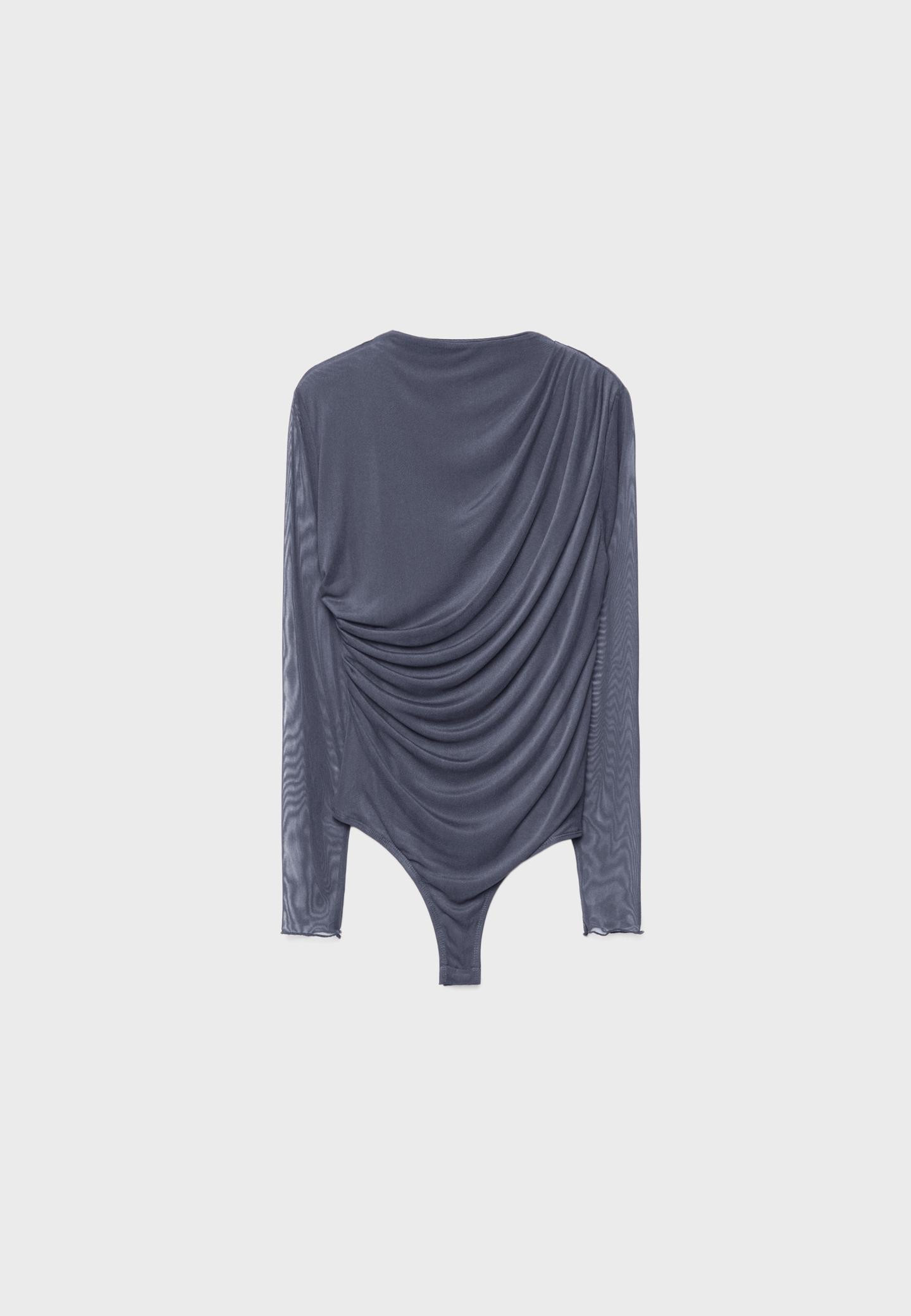 Gathered tulle bodysuit | Stradivarius (UK)