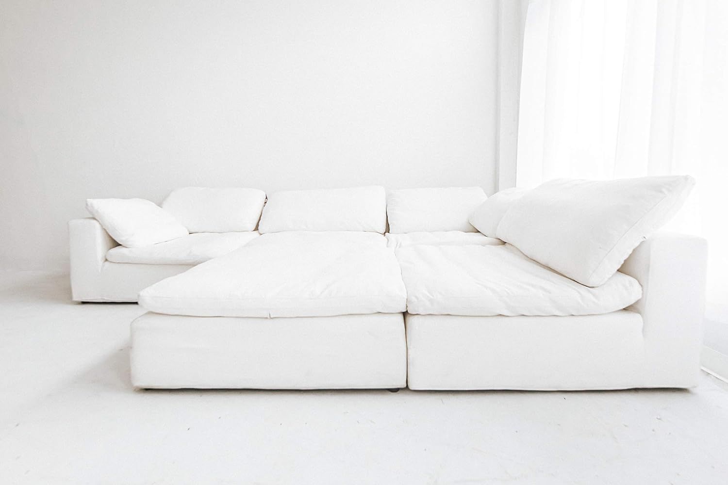 Restoration Hardware Style Cloud Modular Sectional Down (Luxe Armless, White) | Amazon (US)