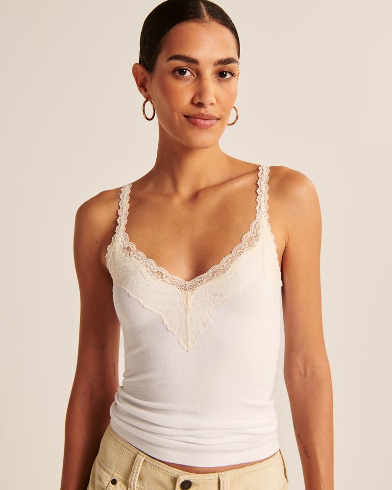 Vintage Lace-Trim Cami | Abercrombie & Fitch (US)