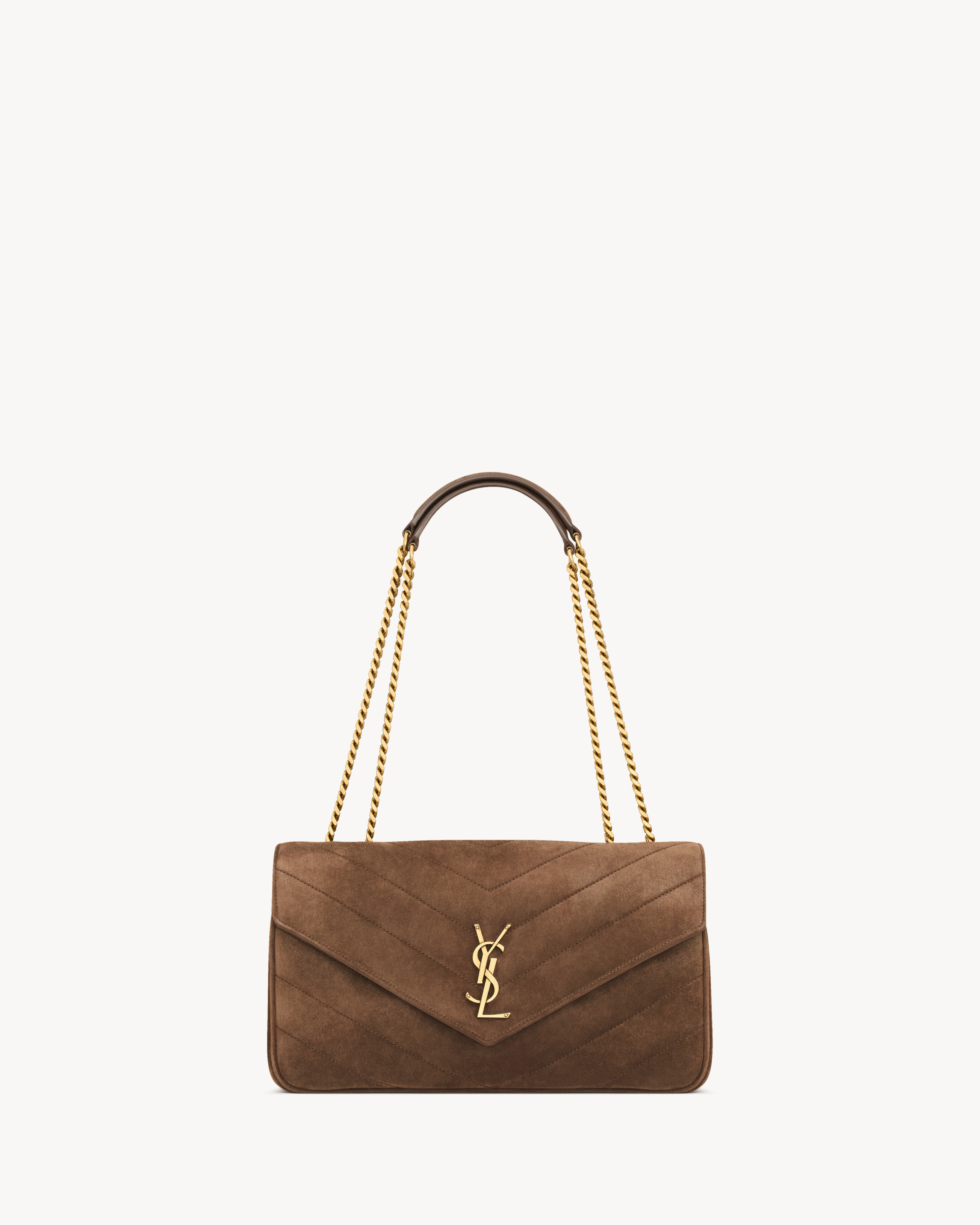 Saint Laurent Loulou Medium In Matelassé Suede - Amber - Women - One Size | Saint Laurent Inc. (Global)
