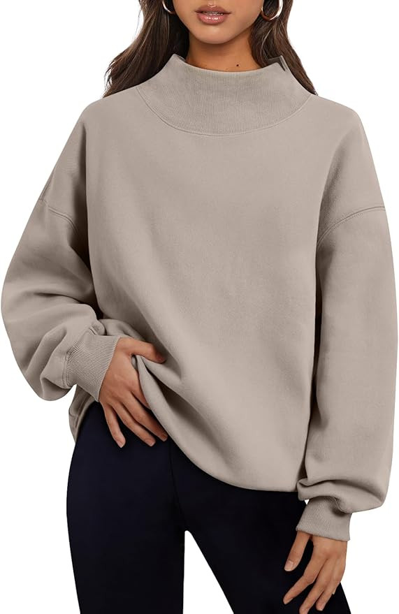 Trendy Queen Womens Oversized Sweatshirts Turtleneck Pullover Long Sleeve Hoodies Tops Fall Fashi... | Amazon (US)