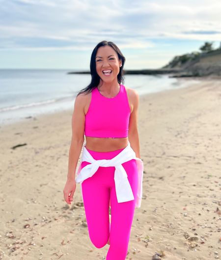 RUN! Addison Bay activewear sale: 50-80% off!!! This bright pink leggings and sports bra set is a favorite and the bra is reversible! Fits TTS, I’m wearing a S in both pieces. 

Activewear, yoga pants, spring style, summer style, workout clothing, mom style, neon pink, exercise #activewear #athleisure #addisonbay #sale #preppystyle 

#LTKsalealert #LTKunder50 #LTKfit