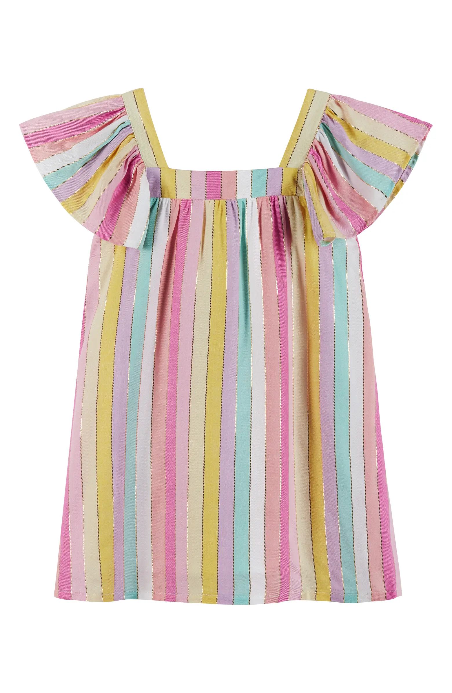 Kids' Stripe Flutter Sleeve Dress | Nordstrom Rack