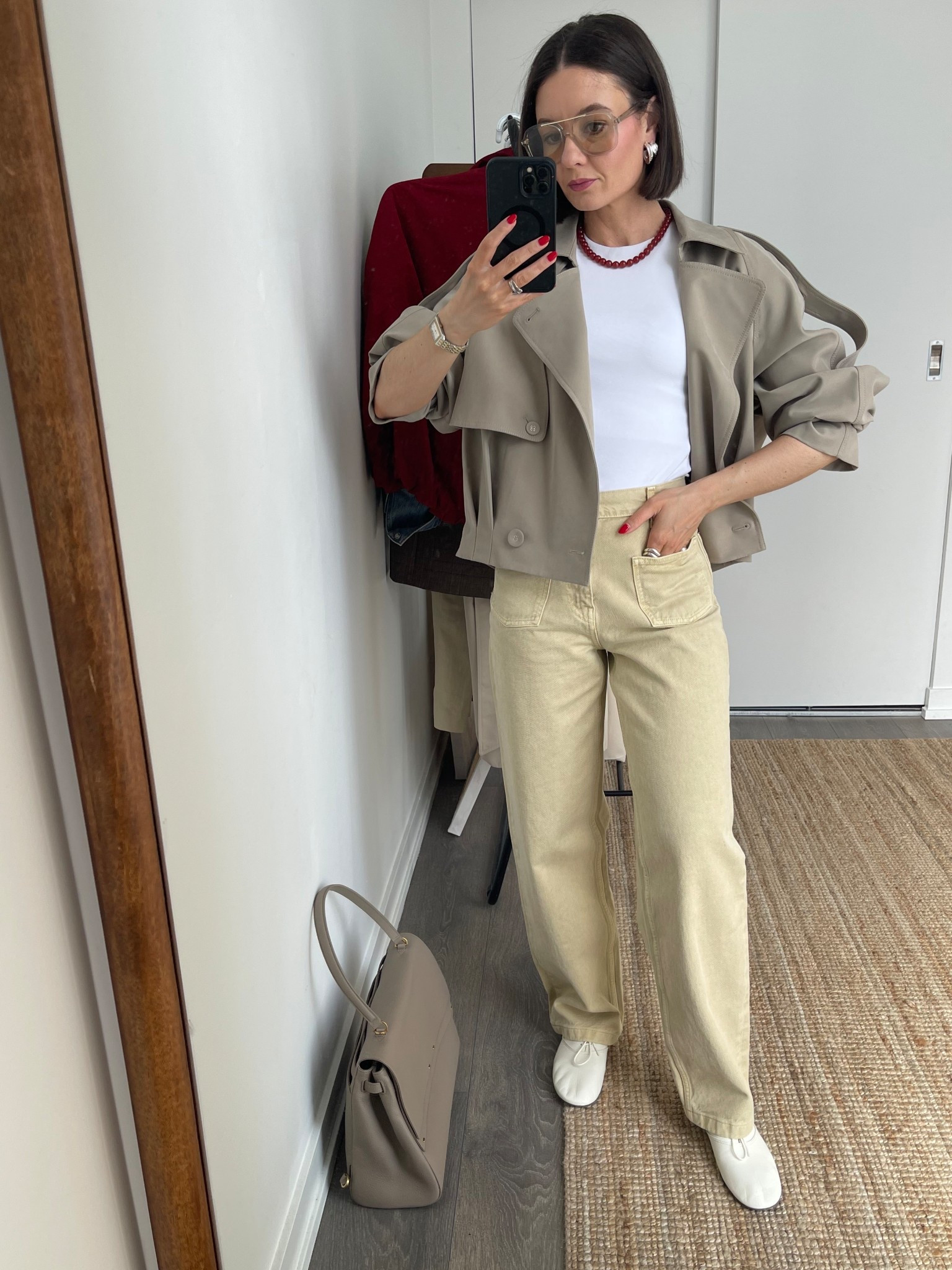 Lovong colour and ligher neutrals for Spring! The taupe and pale yellow os such a great combo, and then I added the red beaded neckufor a pop!

Jacket S (use FORSANSHA for $$ off)
Jeans Size 2
White tank Size S
Shoes tts and ao comfortable 

#LTKSeasonal #LTKstorytime #LTKootd