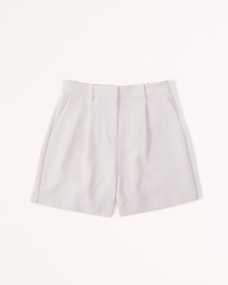 High Rise Premium Crepe Tailored Short | Abercrombie & Fitch (US)