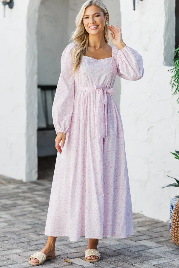 Feeling Oh So Sweet Pink Toile Midi Dress | The Mint Julep Boutique