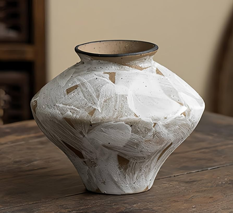 Rustic Ceramic Vase,Vintage Flower Vase,Rustic Vase,Farmhouse Decorative Vases for Home Decor, Ta... | Amazon (US)