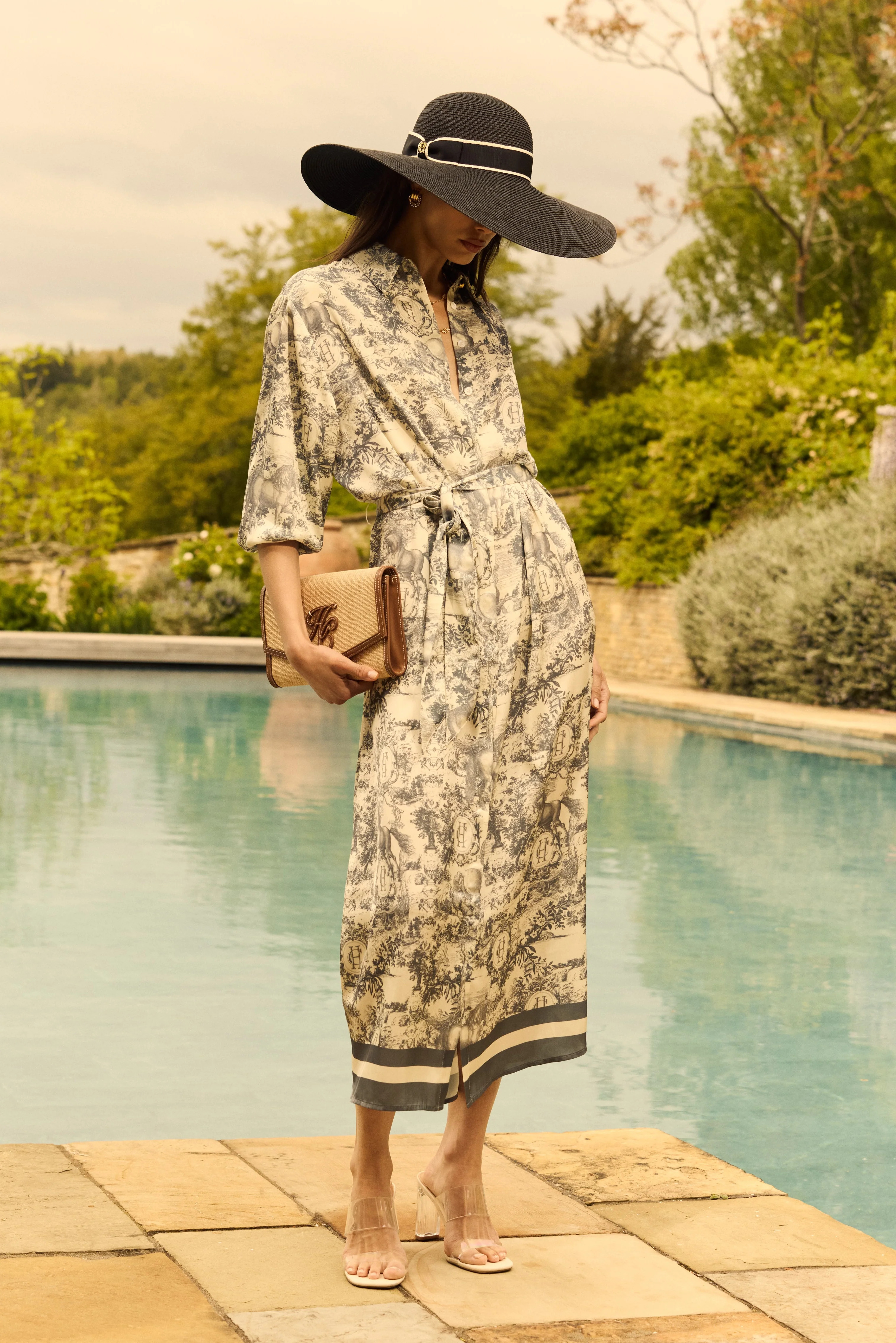 Riviera Shirt Dress (Vintage Chateau Steel Blue) | Holland Cooper