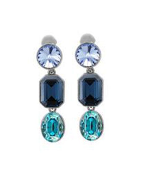 Oscar de la Renta Crystal Stone Clip Earrings | Bergdorf Goodman