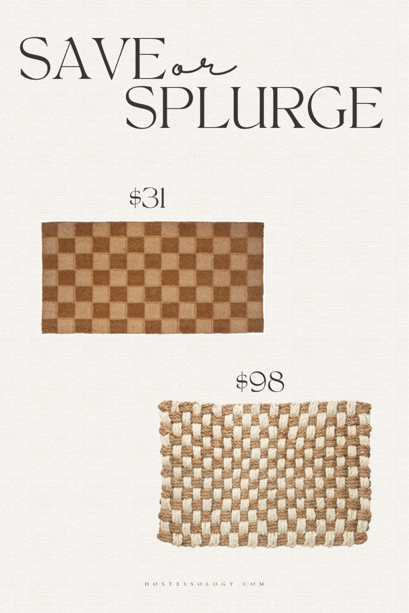 Save or Splurge - checkerboard doormats

#LTKunder100 #LTKFind #LTKhome