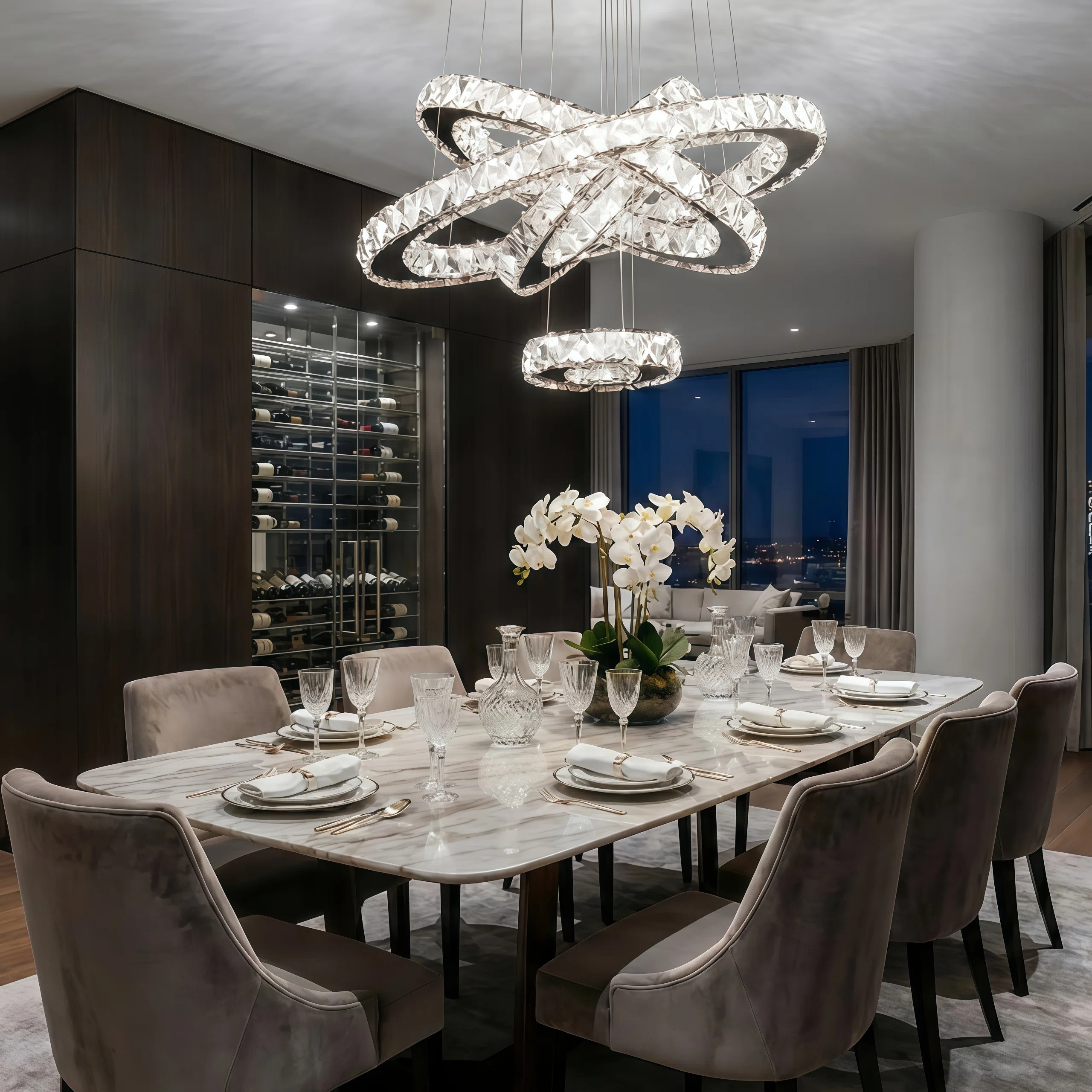 Ariabella 4-Light Mirror Chrome Modern Crystal LED Chandelier with Stainless Steel Frame | Wayfair North America