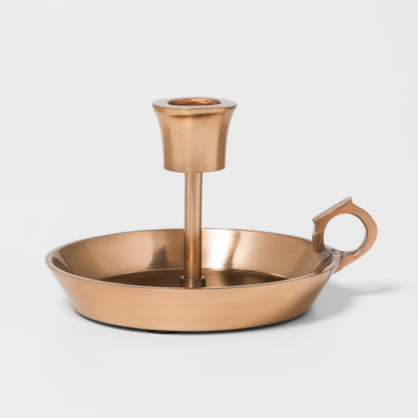 5.7" x 3.7" Taper Candle Holder Plate Copper - Smith & Hawken™ | Target