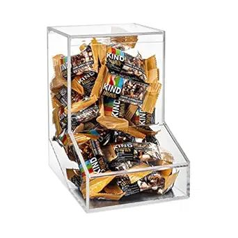 Acrylic Candy Dispenser Bin with 2 Lids for Bulk Candy Storage - Bubble Gum, Lollipops, Chocolate... | Amazon (US)