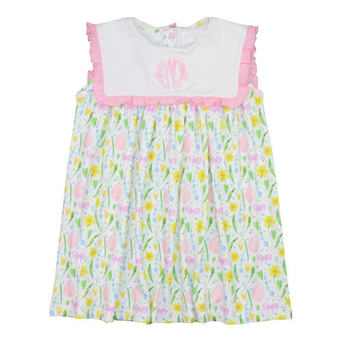 Pink Knit Easter Egg Print Dress - Shipping Mid March | Cecil and Lou