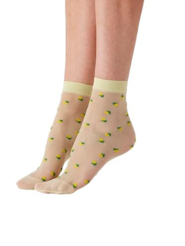 Pretty Polly Women's Lemon Sheer Socks- perfect sheer ankle socks for spring, Yellow (Multi), One Size | Amazon (US)