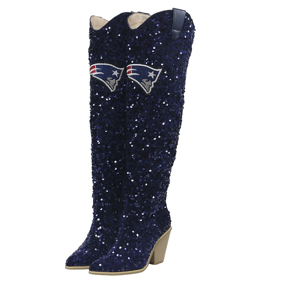 New England Patriots Cuce Women's Over-the-Knee Sequin Boots | Fanatics