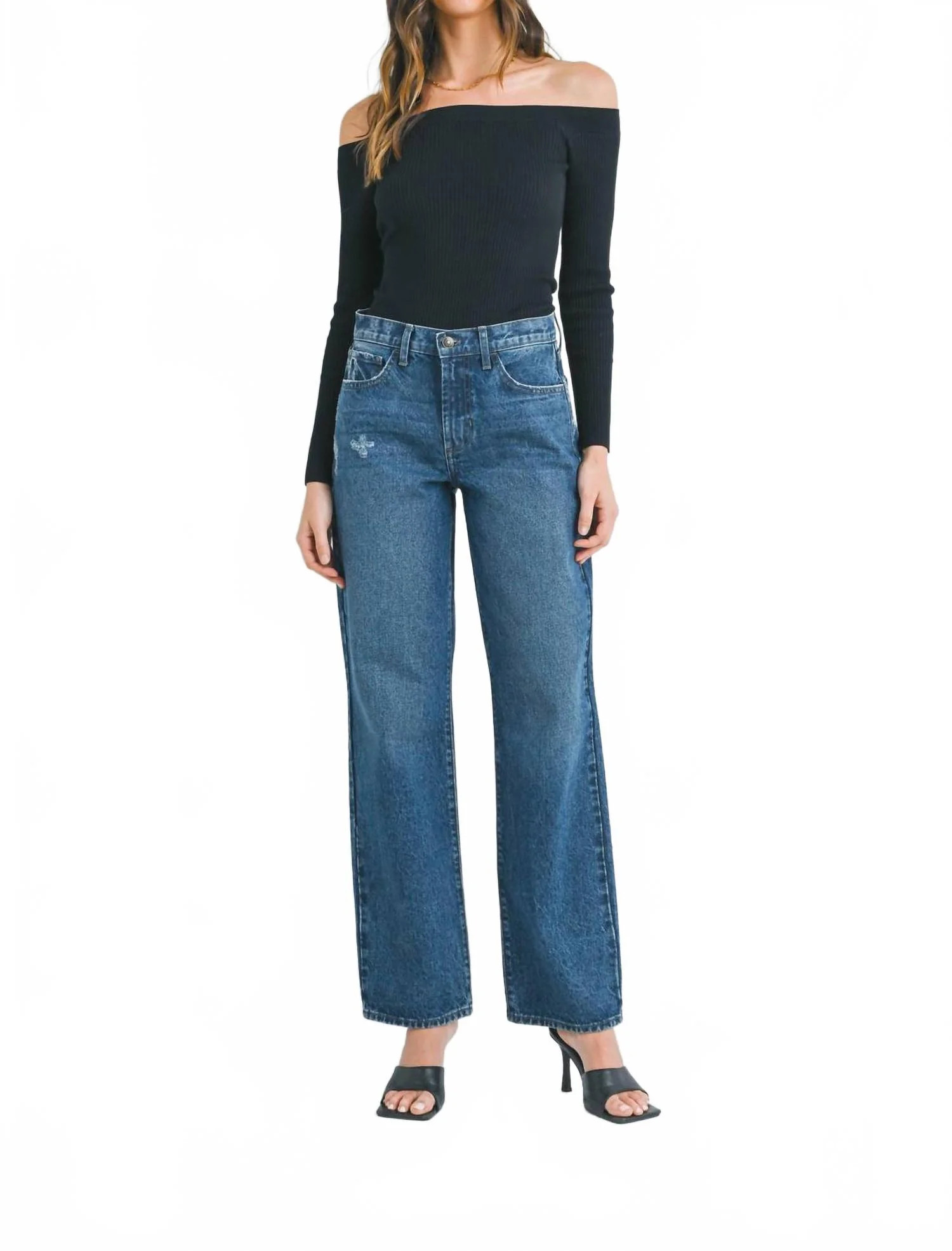 Women's Relaxed Straight Jeans In Dark | Shop Simon